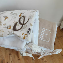 Charger l'image dans la galerie, Couverture Double Gaze Lin & vichy beige