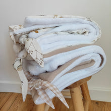 Charger l'image dans la galerie, Couverture Double Gaze Lin & vichy beige