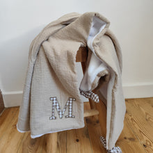 Charger l'image dans la galerie, Couverture Double Gaze & vichy chocolat